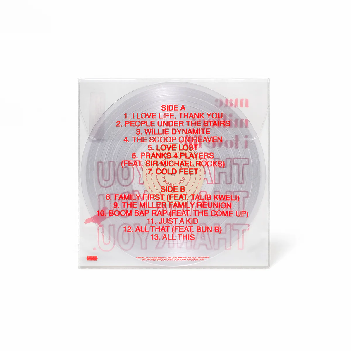 Mac Miller - I LOVE LIFE, THANK YOU (Clear Vinyl)